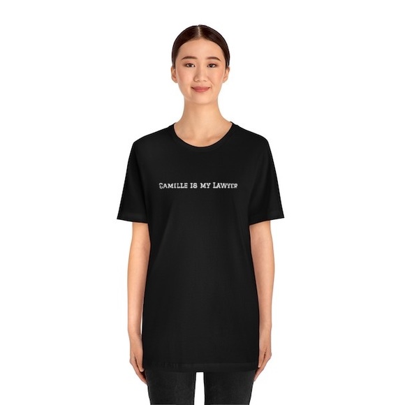 #20 Yes! Camille is my Lawyer black t unisex- NWT 100%cotton #JusticeforJohnny - Picture 2 of 4